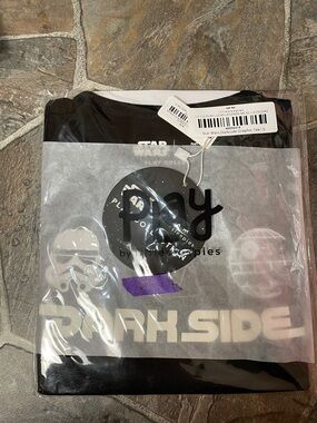 Little Sleepies Black Star Wars Dark Side Graphic Tee with Purple Accent